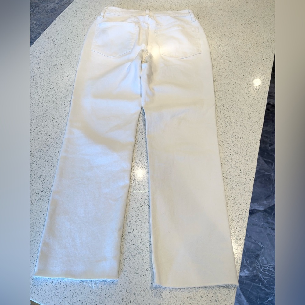Hi Rise Straight Leg Ankle Length Jeans With Raw Hem The Perfect Vintage Jean - Picture 13 of 14